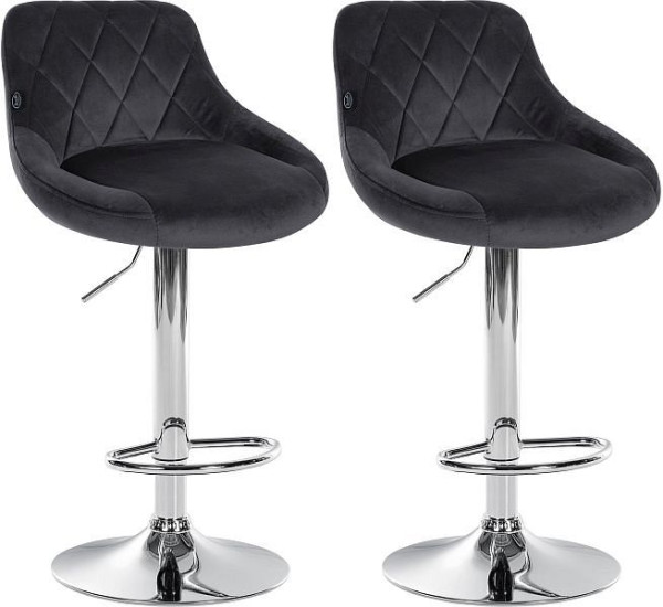 CLP Barhocker Lazio Samt chrom, dunkelgrau, VE: 2 Stück, 323246