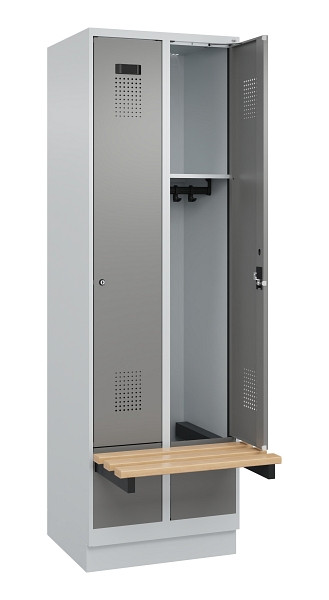 C+P Spind Evolo PLUS, 2 Abteil, 1950x600x815mm, 7035/0004, Zylinderschloss, 049040-20 S10041