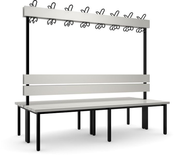 METAN Doppelseitige Garderobenbank ohne Schuhrost Sitzauflage Kunststoff Breite 1000 mm, DB0100100