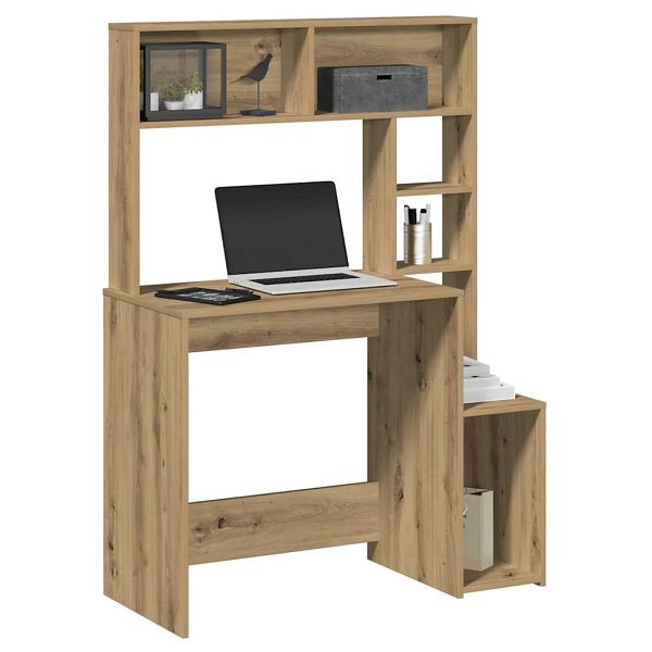 vidaXL Schreibtisch mit Regal Artisan-Eiche 100x45x140cm Holzwerkstoff, 860444