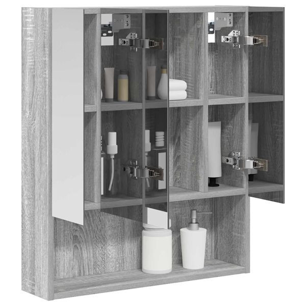 vidaXL Badezimmerspiegelschrank Graues Sonoma 60 x 14.5 x 70 cm, 889188