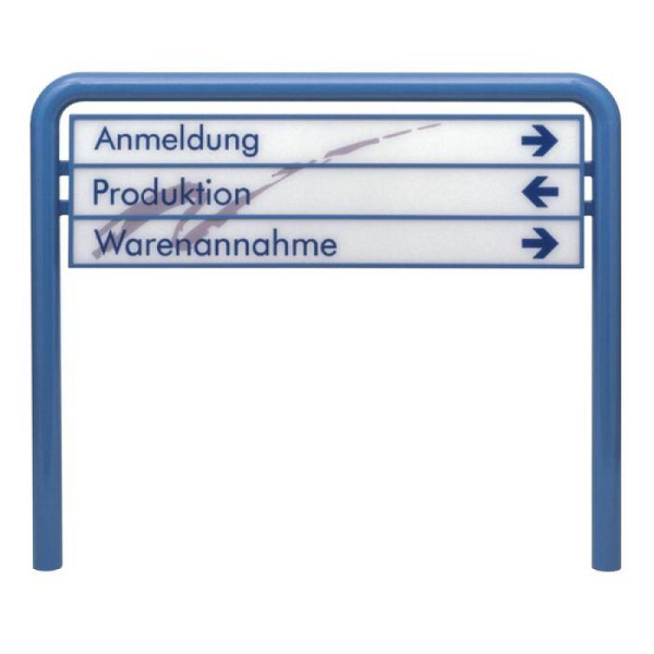 Stein HGS Bügelständer Ø 78 mm für -Unitex B & W-, zum Einbetonieren, bis Höhe 1500 mm, Beleuchtung beidseitig, bis Schildbreite 2000mm, 21492-05