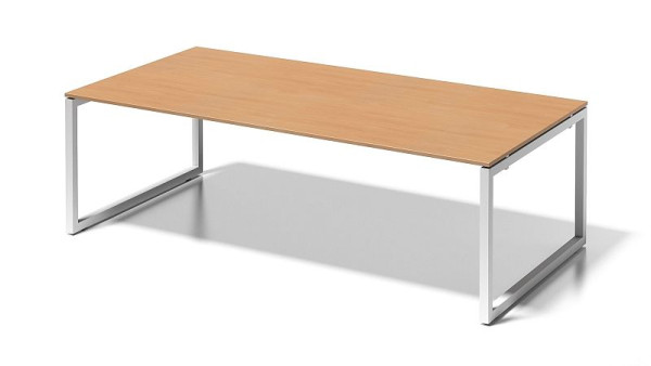 Bisley Cito Chefarbeitsplatz/Konferenztisch, 730 mm höhenfixes O-Gestell, H 19 x B 2400 x T 1200 mm, buche/verkehrsweiß, DOF2412BC396