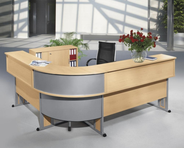 Deskin Thekenaufsatz MULTI M, Buchedekor, B 800 x T 800 x H 1090 mm, 208193