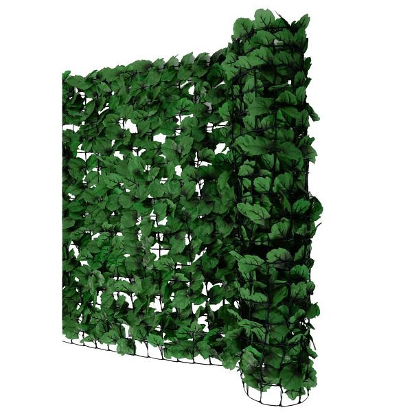 Mendler Balkonsichtschutz N77, Sichtschutz Windschutz Verkleidung für Balkon Terrasse Zaun, 300x100cm Blatt dunkel, 52933