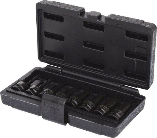 KS Tools 1/2" Kraft-Bit-Stecknuss-Satz Torx, 8-teilig, T30-T80, lang, 911.0901