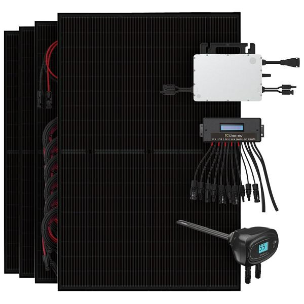Offgridtec 1800W Solaranlage mit Fothermo Solarheizstab, Umschaltgerät Hoymiles HMS-800W-2T mit 800W Netzeinspeisung, 4-01-024550-003