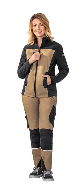 Planam Norit Damen Hybridjacke, sand/schwarz, Größe 50, 6513050