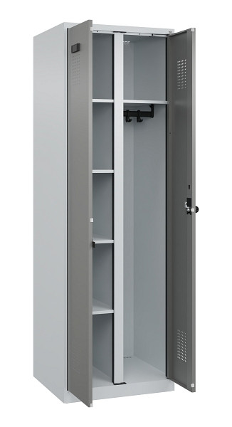 C+P Wäsche-/Garderobenspind Evolo PLUS, 2 Abteile, 1850x600x500mm, 7035/0004, Drehriegel, 049600-20 S10014