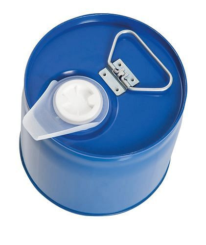 DENIOS Sicherheits-Kombi-Behälter aus Stahl, mit PE-Innenblase, 6 Liter, blau, 217-945