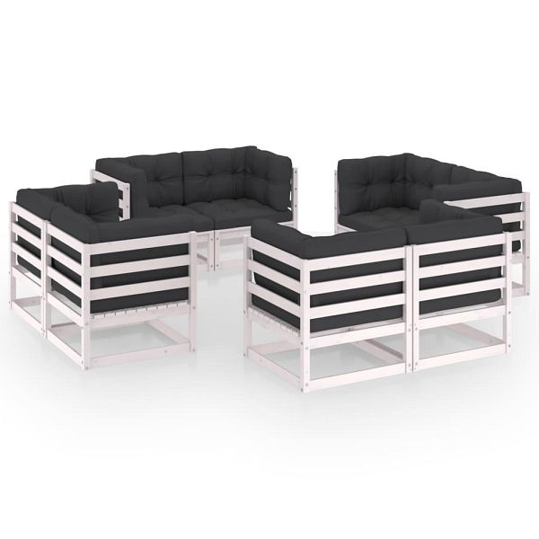 vidaXL 8-tlg. Garten-Lounge-Set mit Kissen Kiefer Massivholz, 3076335