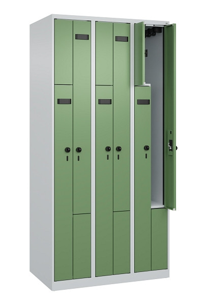 C+P Z-Spind Evolo PLUS, 6 Fächer, 1850x900x500mm, 7035/6011, Drehriegel, 049003-306 S10006
