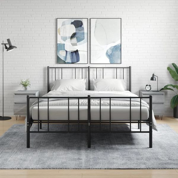 vidaXL Nachttische 2 Stück Grau Sonoma 40x35x50 cm Holzwerkstoff, 830681