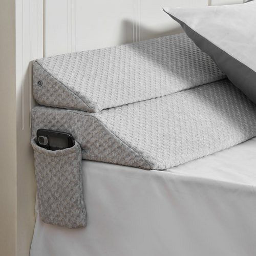 VEVOR Bettkeil 1524x254x152 mm, Matratzenkeil Kissen, Bett-Lückenfüller 0-177,8 mm, 25D-Schaumstoff, Seitentasche, Grau, JXZ60610INCH41GNP002V0