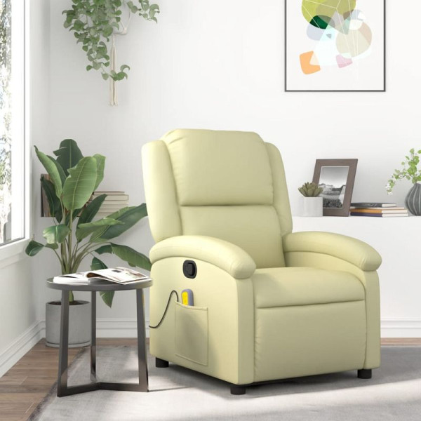 vidaXL Massagesessel Relaxsessel Echtleder Creme, 3205472