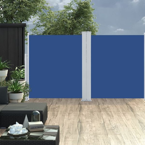 vidaXL Seitenmarkise Ausziehbar Blau 140x600 cm, 317992