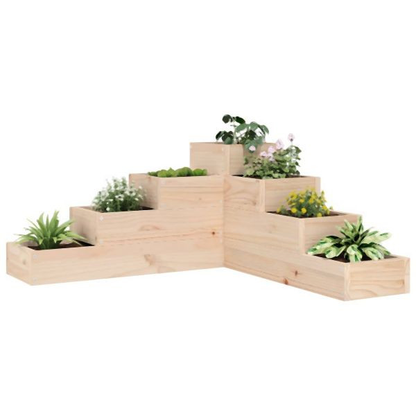 vidaXL Pflanzentreppe 4 Stufen 80,5x79x36 cm Massivholz Kiefer, 825317