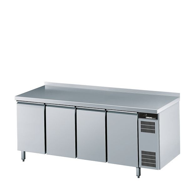 CHROMOnorm Kühltisch GN 1/1, 4 Türen, mit Tischplatte hinten auf, Zentralkühlung, CKTZK7411601