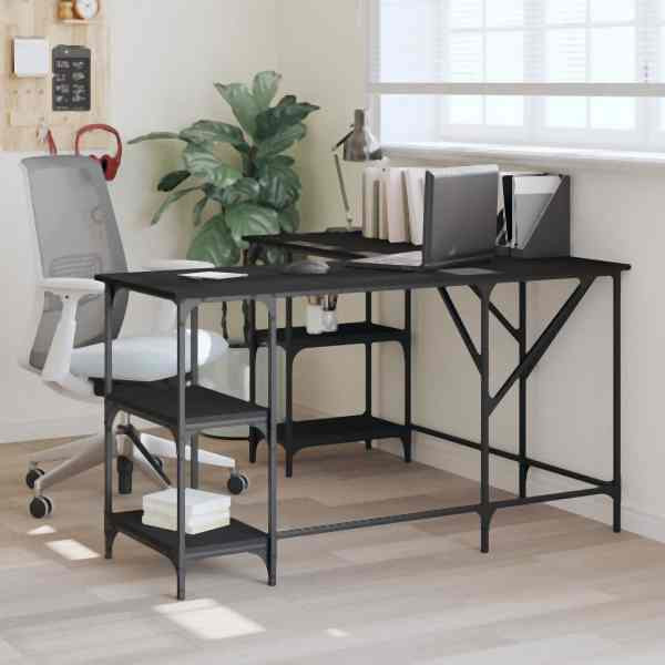 vidaXL Schreibtisch Schwarz 139x139x75 cm Holzwerkstoff, 837592