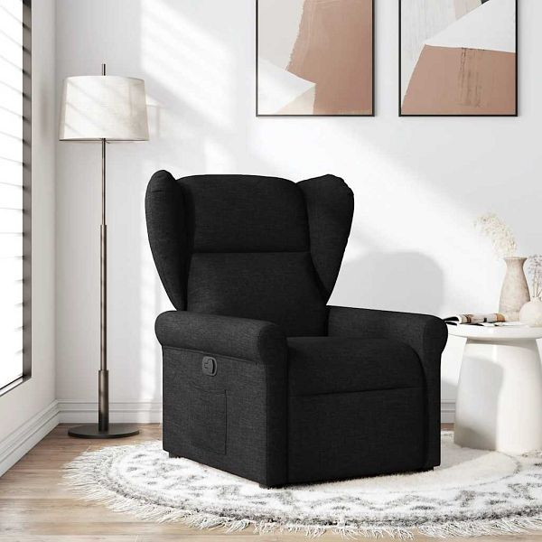 vidaXL Relaxsessel Schwarz Stoff, manuelle Liegefunktion, 4015658