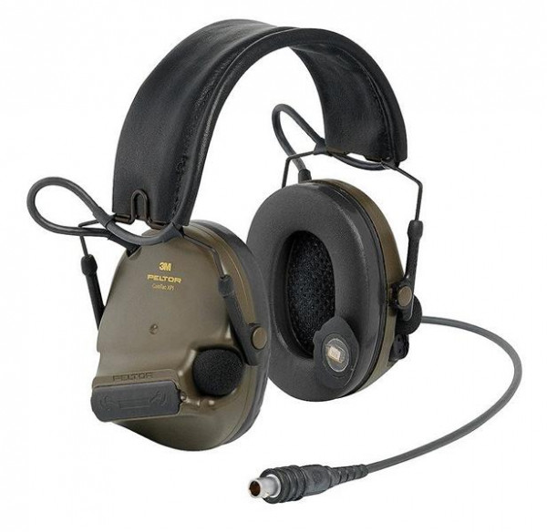 3M PELTOR ComTac XPI Headset, 28 dB, Knochenleitungsmikrofon, Direktleitung für Selex PRR Funkgerät, Grün, Kopfbügel, MT20H682FB-69, 7100035233