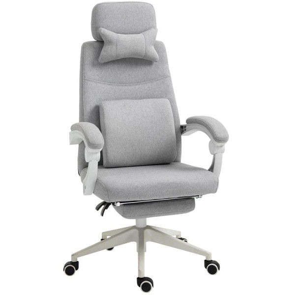 Vinsetto Bürostuhl, Ergonomischer Schreibtischstuhl mit Kopfkissen, Lendenkissen, höhenverstellbar Gamingstuhl mit Fußstütze, hoher Rückenlehne, 921-253