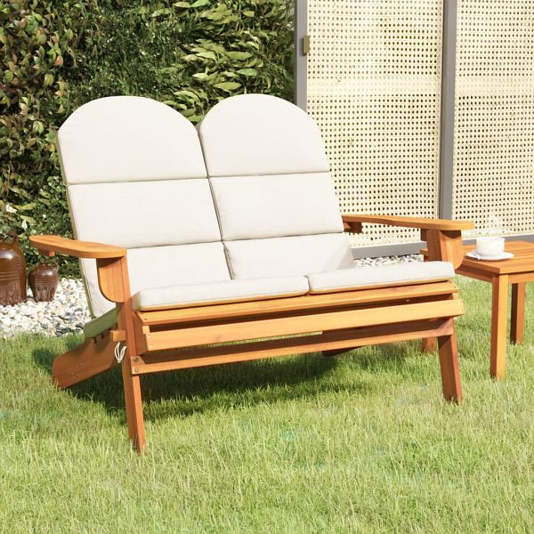 vidaXL Adirondack-Gartenbank mit Kissen 126 cm Massivholz Akazie, 360039