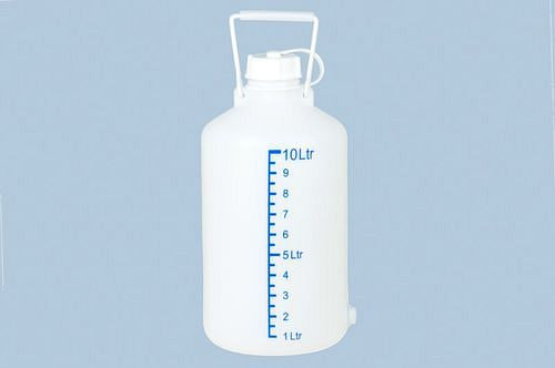 DENIOS Ballon / Vorratsbehälter, 10 l, mit Skala, stabilen Griffen, naturfarbend, 308391