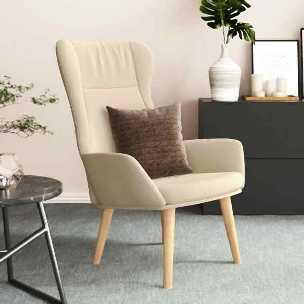 vidaXL Relaxsessel Creme Stoff, Füllung: Schaumstoff, 341396