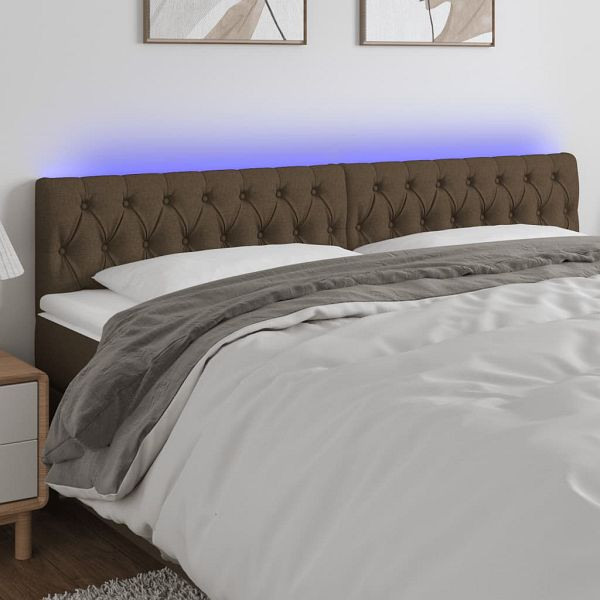 vidaXL LED Kopfteil Dunkelbraun 180x7x78/88 cm Stoff, 3121965