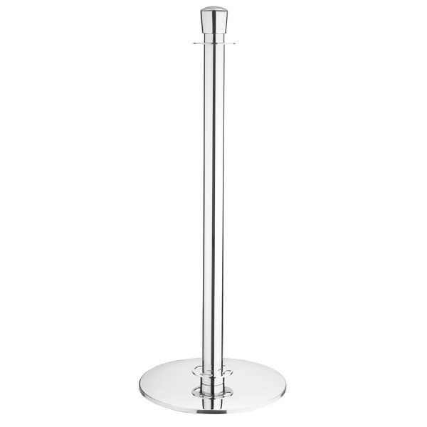 Bolero Flachfuss Absperrpfosten Barriere Pfosten Poliert Edelstahl (2 Stück), JA342