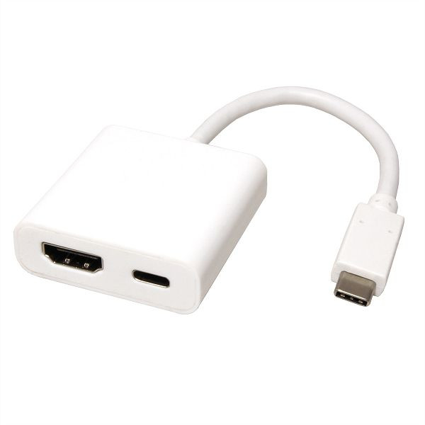 ROLINE Display Adapter USB Typ C - HDMI, + 1x Typ C PD, ST/BU, 12.03.3211
