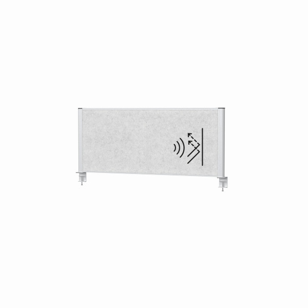 MAUL Tisch-Trennwand MAULconnecto 120x50 cm Akustik hell, silberner Rahmen, 9752295