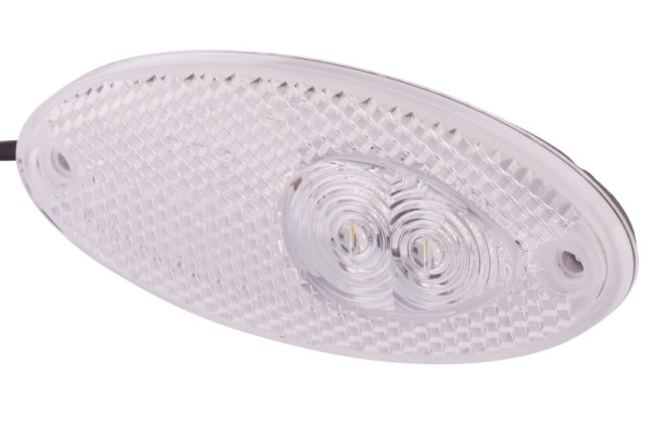 HELLA Positionsleuchte, LED, 24V, Anbau/Schraubanschluss, Scheibenfarbe: glasklar, LED-Lichtfarbe: weiß, 5000mm, vorne, grau, 2PG 964 295-111