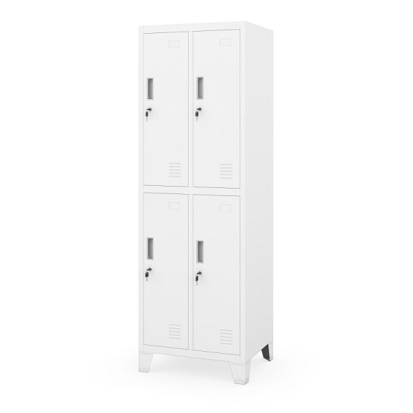 Jan Nowak Mitarbeiter-Garderobenschrank BARTEK 2 Plus 559 x 1720 x 450 mm, Weiß, 2115