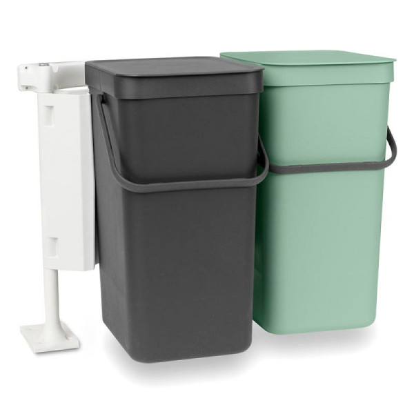 STEIN HGS Einbau Abfallsammler Sort & Go, jade, dunkelgrau, Gesamthöhe 430 mm, 16 Liter, 83494.0005