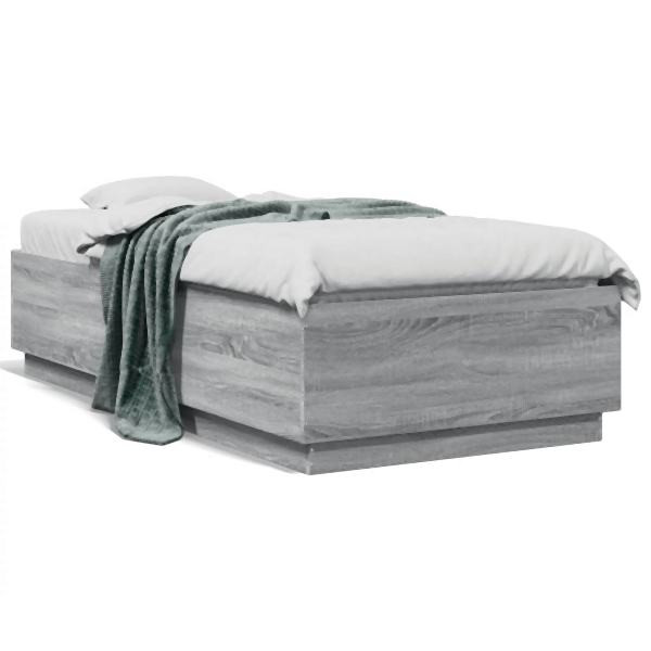 vidaXL Bettgestell Grau Sonoma 75x190 cm Holzwerkstoff, 3209763