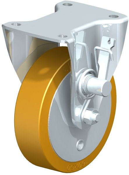 Blickle BH-GTH 160K-TMR Bockrolle mit Totmannbremse, Blickle Extrathane®, Hellbraun, 761343