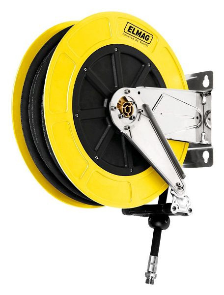 ELMAG Industrie Schlauchaufroller Edelstahl '4432/11' für Druckluft und Wasser 70°C, 15 m, 1/2', 20 bar, 'ABS-Kunststofftrommel', 43142