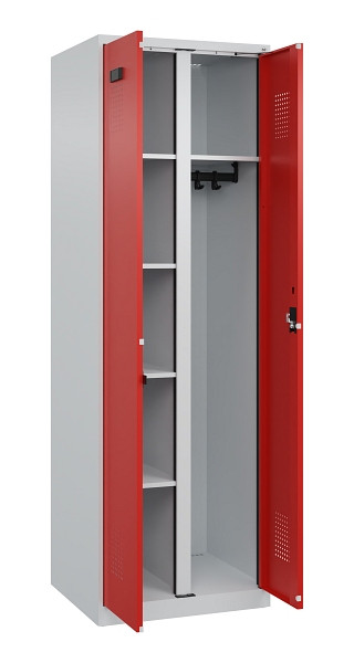 C+P Wäsche-/Garderobenspind Evolo PLUS, 2 Abteile, 1850x600x500mm, 7035/3020, Zylinderschloss, 049600-20 S10032