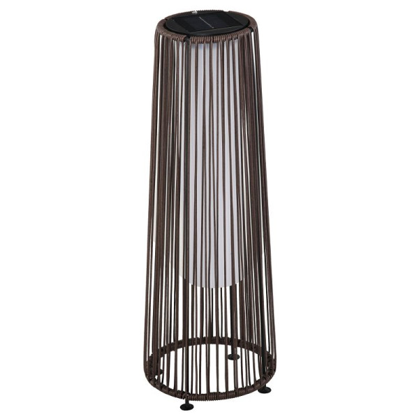 Outsunny Gartenleuchte, Außenlampe, solarbetrieben, 8 Stunden Betrieb, Rattanoptik, braun, 21,5 x 21,5 x 61 cm, 866-006BN