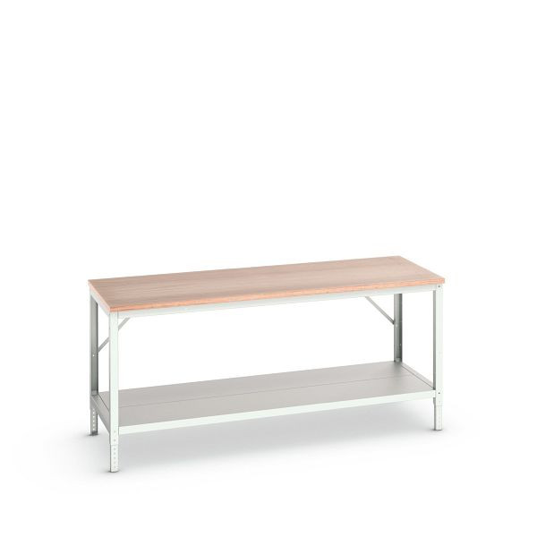 bott verso Werkbank (Multiplex-Platte) mit Ablageboden, BxTxH: 2000 x 800 x 780 - 930 mm, 16922026.16