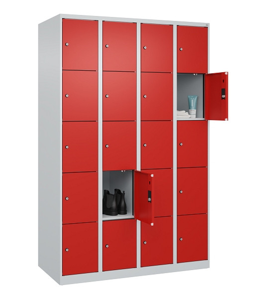 C+P Schließfachschrank Evolo PLUS, 20 Fächer, 1850x1200x500mm, 7035/3020, 049000-405 S10005