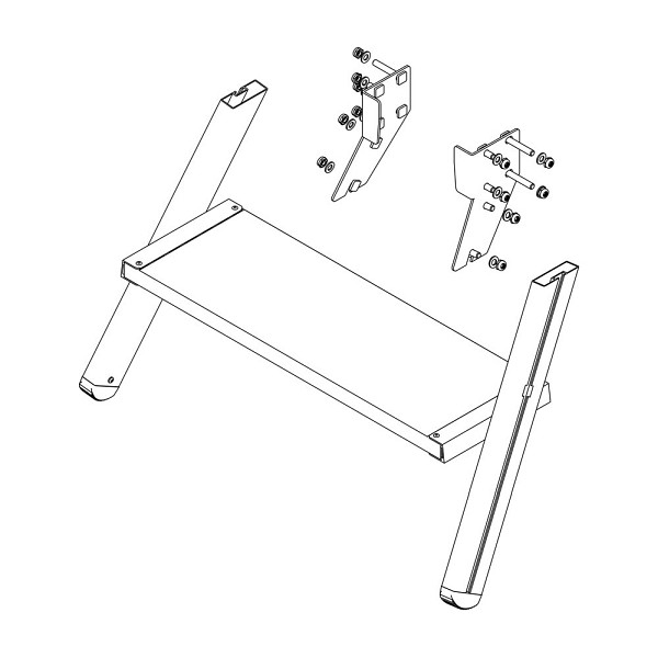 Munk Günzburger Steigtechnik Aufstieg Podesttreppe 2 Stufen inkl. Montagesatz, Korundbeschichtung, 800051