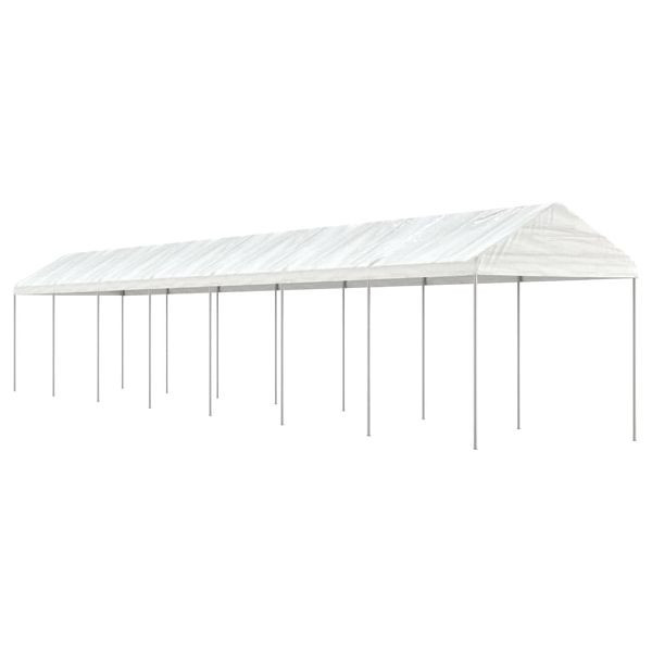 vidaXL Pavillon mit Dach Weiß 15,61x2,28x2,69 m Polyethylen, 3155507