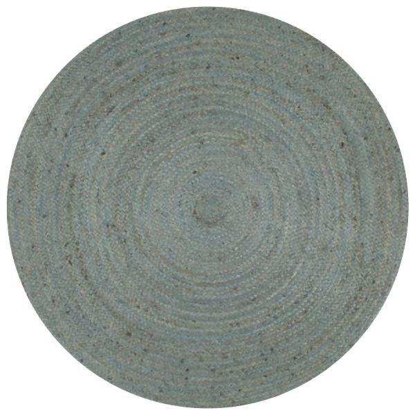 vidaXL Teppich Handgefertigt Jute Rund 150 cm Olivgrün, 133670