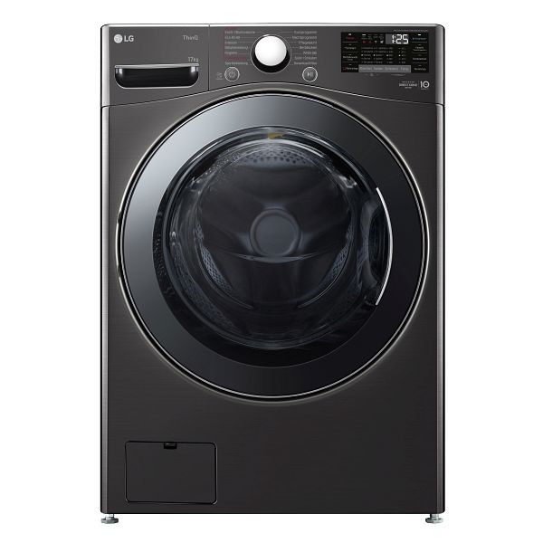LG Waschmaschine mit 17 kg Kapazität, Energieeffiziensklasse E, 1.100 U./Min., Black Steel mit Chrom-Bullaugenring, F11WM17TS2B