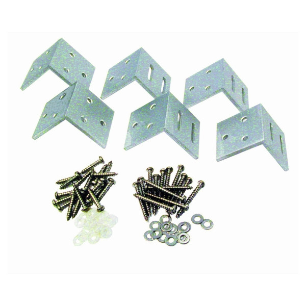 T&J MALÖ-Serie Befestigungs-Set, Paket mit 6 Winkeln, SILBER, 45305