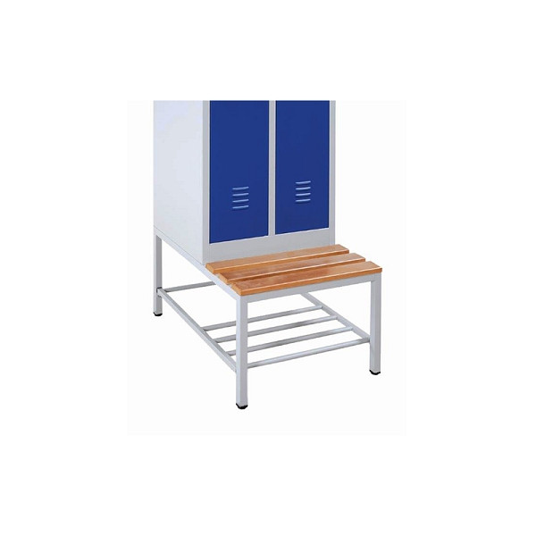 Lüllmann Sitzbankuntergestell mit Schuhrost, Sitzauflagen buche, 400 x 415 x 800 mm, lichtgrau, 524220