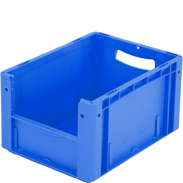 BITO Eurostapelbehälter XL Set /XL 43224 400x300x220 blau, Etikett Entnahmeöffnung stirnseitig, C0290-0034